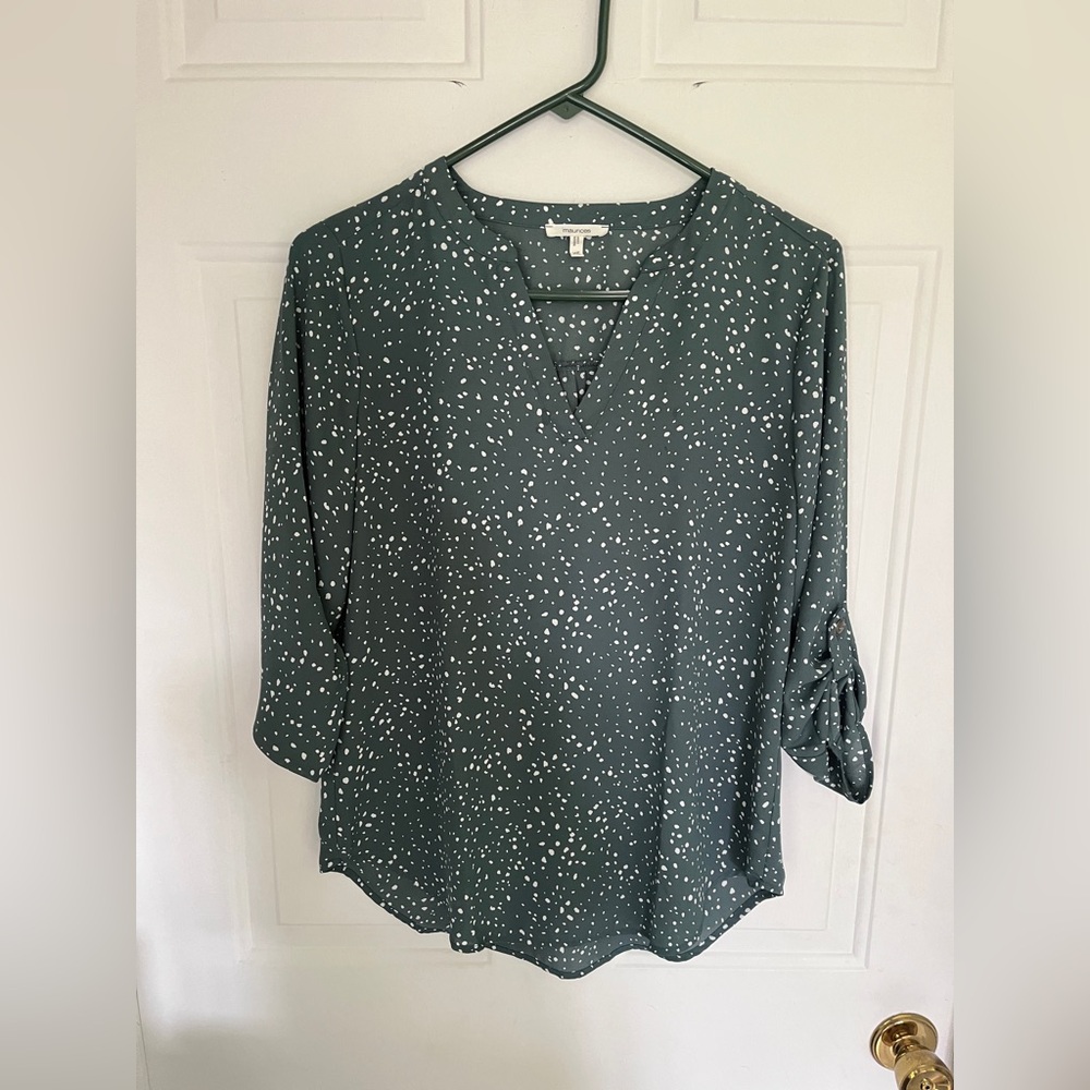 Maurices XS 3/4 Sleeve Notched Collar Blouse